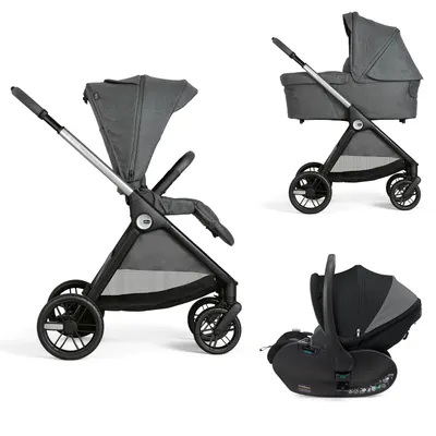 Carucior copii 3 in 1 Chicco Bellagio, Black Satin (negru), First Seat Recline, 0luni+