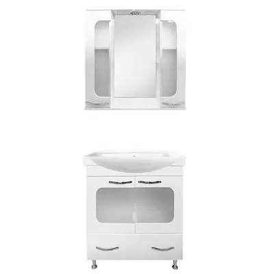 Set mobilier baie Aba 3 piese alb 80 cm