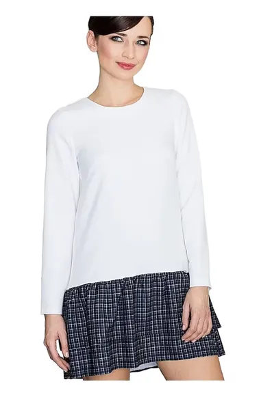 Rochie de zi - Poliester - Alb