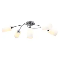 Gossi lustra cu abajururi din ceramica, 5 becuri e14, alb, con