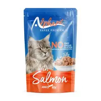 Hrană umedă pentru pisică Alphapet, cu somon, 85 g