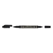 Marker permanent Pentel TWIN TIP 0. 3/1. 2 mm negru, rezistent, durabil, cerneala rezistenta la apa
