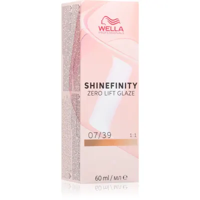 Wella Professionals Shinefinity Zero Lift Glaze vopsea de păr demipermanentă culoare 7/39 60 ml