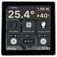 Intrerupator Smart cu touchscreen Shelly Wall Display, negru, Wi-FI, bluethooth 3800235262597