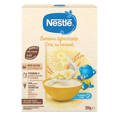 Cereale cu Lapte si Banana pentru Bebelusi 6 Luni+, 200 g, Nestle