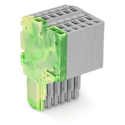 2-conductor female connector; 1.5 mm²; 6-pole; 1,50 mm²; green-yellow, gray