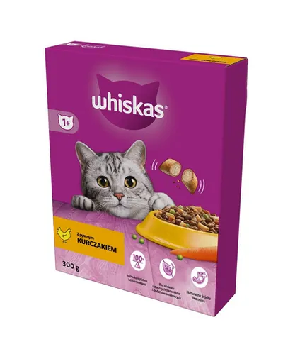 WHISKAS Adult 300 g hrana cu pui delicios pentru pisici adulte