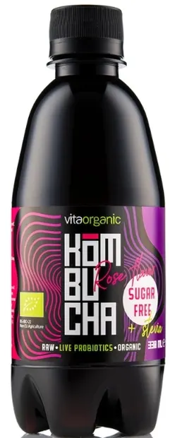 Vita Organic Bio kombucha fără zahăr, trandafir, 330 ml