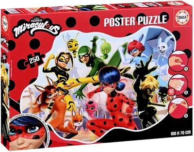 Puzzle pentru copii Educa din 250 de părți - Buburuza și Pisica Neagră