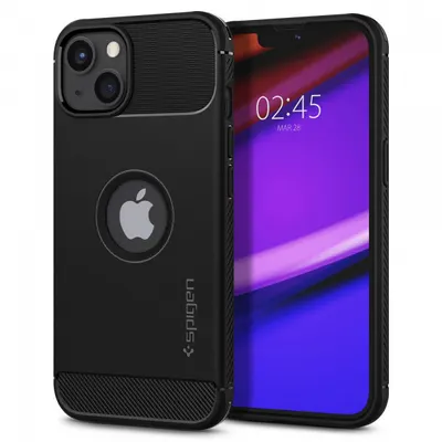 Husa pentru Apple iPhone 13, Spigen, Rugged Armor, Neagra ACS03518