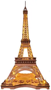 Puzzle 3D din lemn Robo Time din 164 de piese - Noaptea Turnului Eiffel