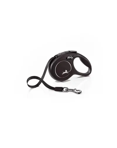 FLEXI New Classic lesa automata cu banda pentru caini, negru, marimea XS, 3 m