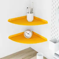 vidaXL Raft Suspendat pentru Colț 2 buc. Galben muștar 30 x 30 x 2 cm