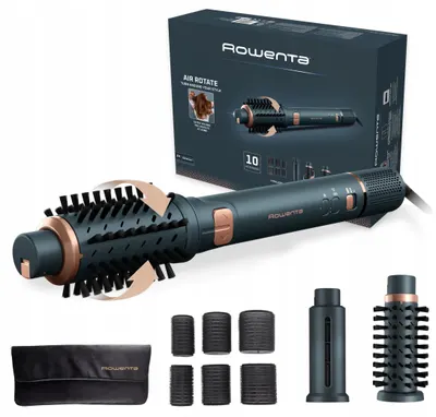 Aparat de stilizare multiplă Rowenta – Air Rotate, 1300W, 4 viteze, Green/Bronze