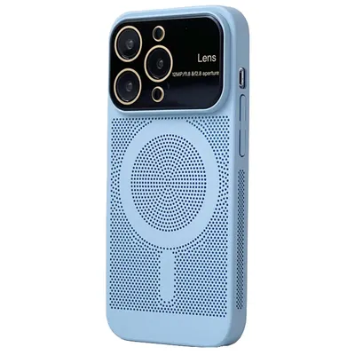 Husa Air Luxe, Perforatii si Protectie camera, Magsafe, Compatibila cu iPhone 14 Pro, Disipare caldura, Albastru Sierra Engros