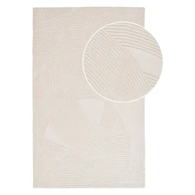 Covor crem țesut manual din lână 160x230 cm Pune – House Nordic