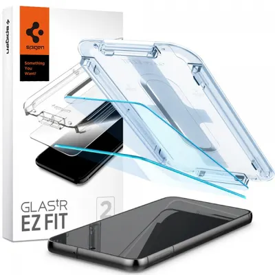 Folie de protectie Ecran Spigen GlastR EZ FIT pentru Samsung Galaxy S23 S911, Sticla Securizata, Full Glue, Set 2 bucati AGL05958