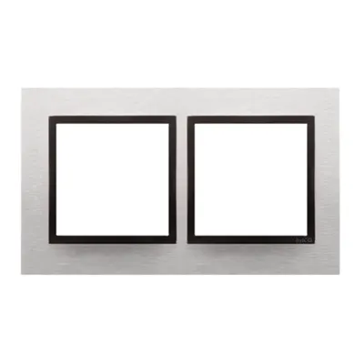 Rama dubla de metal IP20/IP44(a se folosi cu DUN1 pentru IP44), inox Yang