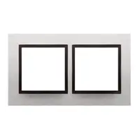 Rama dubla de metal IP20/IP44(a se folosi cu DUN1 pentru IP44), inox Yang