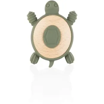 Zopa Silicone Wooden Teether Turtle jucărie pentru dentiție