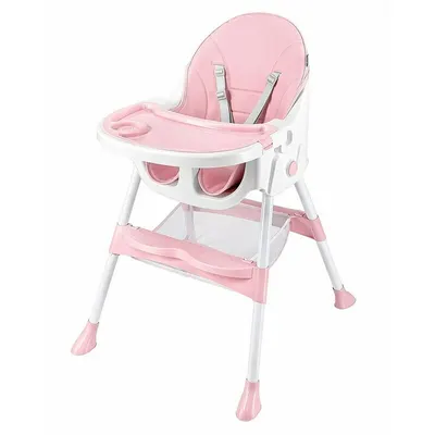 Scaun de masa, Baby Mix, Nora, Multifunctional, Pliabil, Cu tavita dubla reglabila si detasabila, Conform cu EN 14988 + A1: 2020-07, 6-36 luni, Dusty Pink
