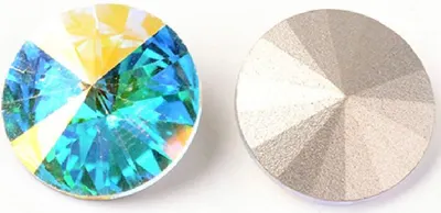 Piatra de cristal pentru inglobare Em Art - Formă rotundă, 14 x 7 mm, albastru (1 buc.)
