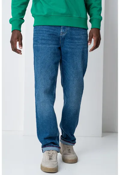 Blugi relaxed-fit din denim - Albastru