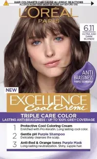 L'Oréal Excellence Vopsea de păr, 6.11 Ultra Ash Dark Blonde