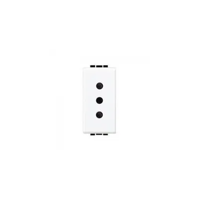 Priza standard italian de siguranta, 2 P+N, 10A, living light, alb, BTICINO