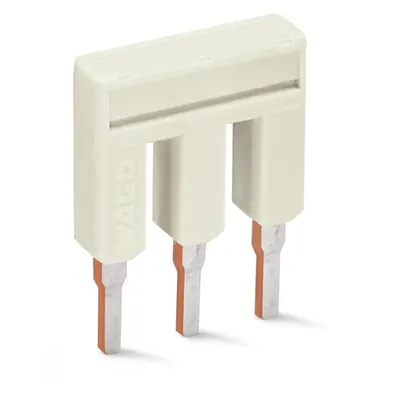 Push-in type jumper bar; insulated; 3-way; Nominal current 25 A; light gray