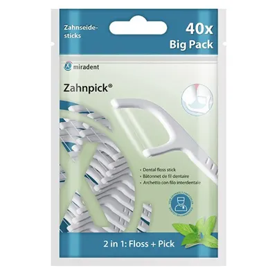Scobitori cu ata dentara mentolata, Miradent | 40 buc