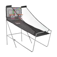 HOMCOM Coș de Baschet cu Panou LED, Pompă, 2 Coșuri, 4 Mingi și 8 Moduri de Joc, 205x110x205 cm, Negru | Aosom Romania