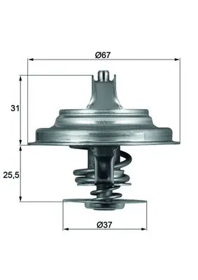 Termostat Lichid Racire (80 C) Potrivit Mercedes G (w460), V (638 2); Seat Alhambra, Leon, Toledo Ii; Vw Bora, Bora I, California T4 Camper, Crafter 30-35, Crafter 30-50 1.9-3.0d 12.79-05.13