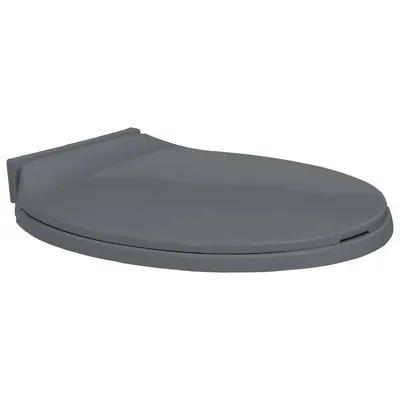 vidaXL Capac WC cu închidere silențioasă, gri, oval