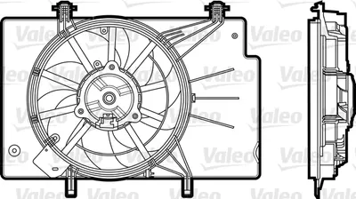 Ventilator radiator (cu carcasa) potrivit FORD B-MAX, FIESTA VI 1.25-1.6D 06.08