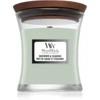 Woodwick Sagewood & Seagrass lumânare parfumată cu fitil din lemn