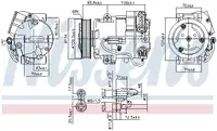 Compresor climatizare aer conditionat potrivit OPEL ASTRA J, ASTRA J GTC, MERIVA B 1.3D 1.7D 09.09-01.17