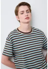Tricou din bumbac cu model cu dungi
