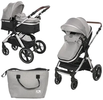 Cărucior pentru bebeluși Lorelli - Viola, cu adaptoare, Opaline Grey