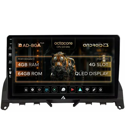 Navigatie Mercedes Benz C-Class W204 (2006-2012), Android, A-Octacore 4GB RAM + 64GB ROM, 9 Inch - AD-BGA9004+AD-BGRKIT419