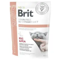 BRIT VD Renal, Ou, dietă veterinară, hrană uscată fără cereale pisici, sistem renal, 400g