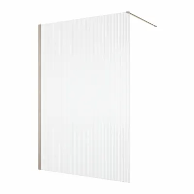 Paravan dus cu sticla riflata walk-in 120x200 cm, champagne metal, 8 mm, Ronal Lina