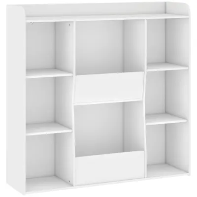 AIYAPLAY Mobilier de depozitare pentru copii, bibliotecă pentru copii cu 8 compartimente și etajeră superioară, 104 x 29 x 101,5 cm, alb | Aosom Romania