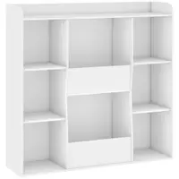 AIYAPLAY Mobilier de depozitare pentru copii, bibliotecă pentru copii cu 8 compartimente și etajeră superioară, 104 x 29 x 101,5 cm, alb | Aosom Romania