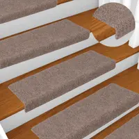 vidaXL Covorașe autoadezive pentru scări, 5 buc., 65x21x4 cm, margini dreptunghiulare, maro deschis