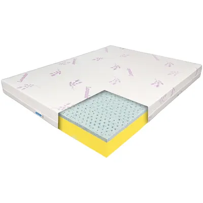 Saltea de pat Ortopedica, Latex Gel 90x190 - Reversibila, 7 zone, Husa Lavanda, Rebel Teenage