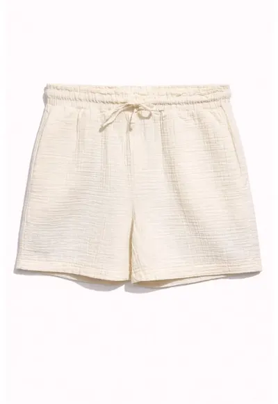 Pantaloni scurti dama talie inalta - natural - bumbac