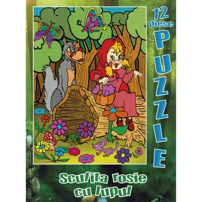 Joc Puzzle 12 Piese, Scufita Rosie,ENGROSS