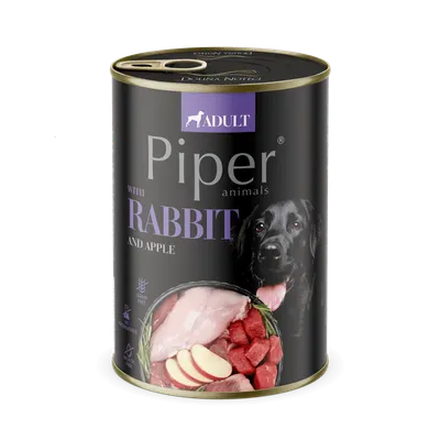 Hrana umeda pentru caini PIPER DOG, iepure si mar, 400g
