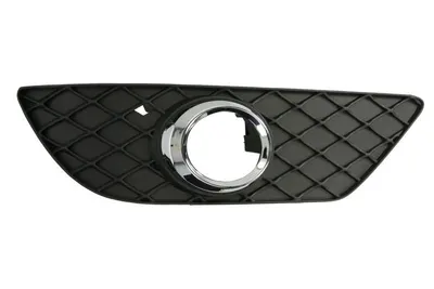 Grila ventilatie bara fata stanga potrivit MERCEDES C-KLASA W204 2011-2013 - (cu rama, cu orificii lampa ceata, negru-mat/crom)